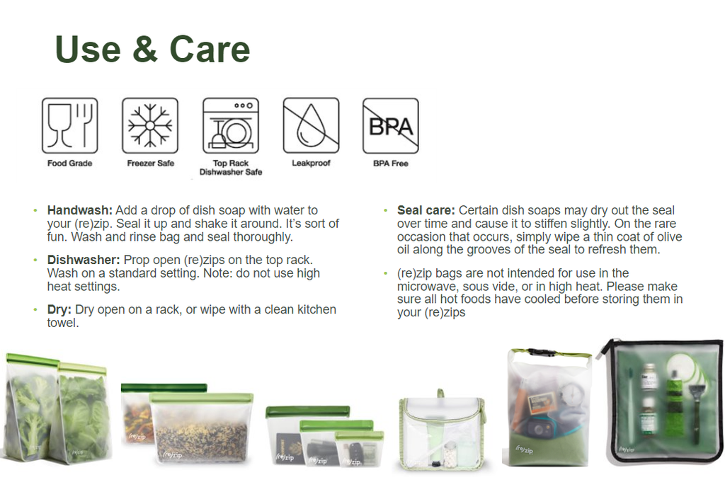 Reusable Flat Gallon Storage Bags - 2 Pack