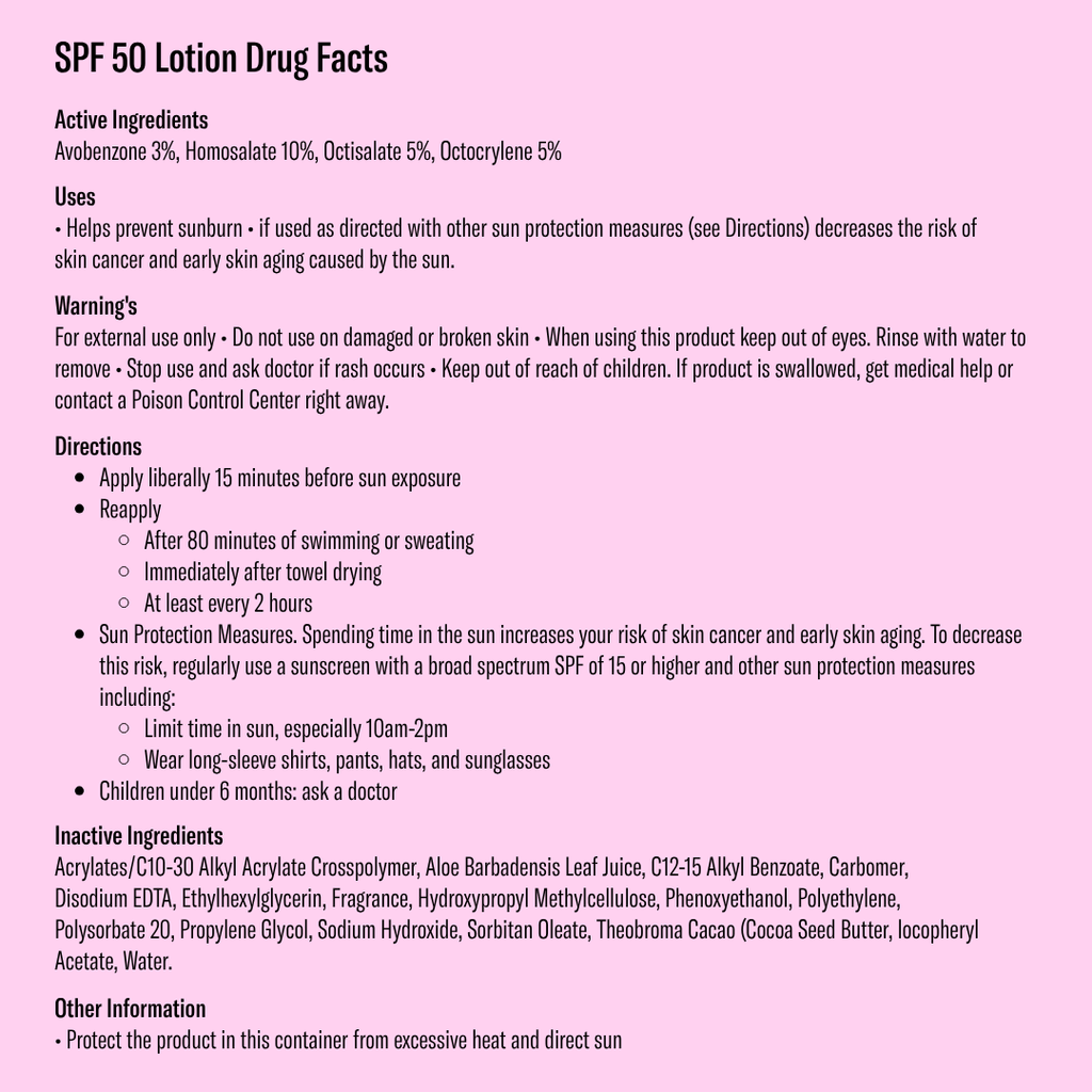 Lotion Sunscreen Travel Size - SPF 50