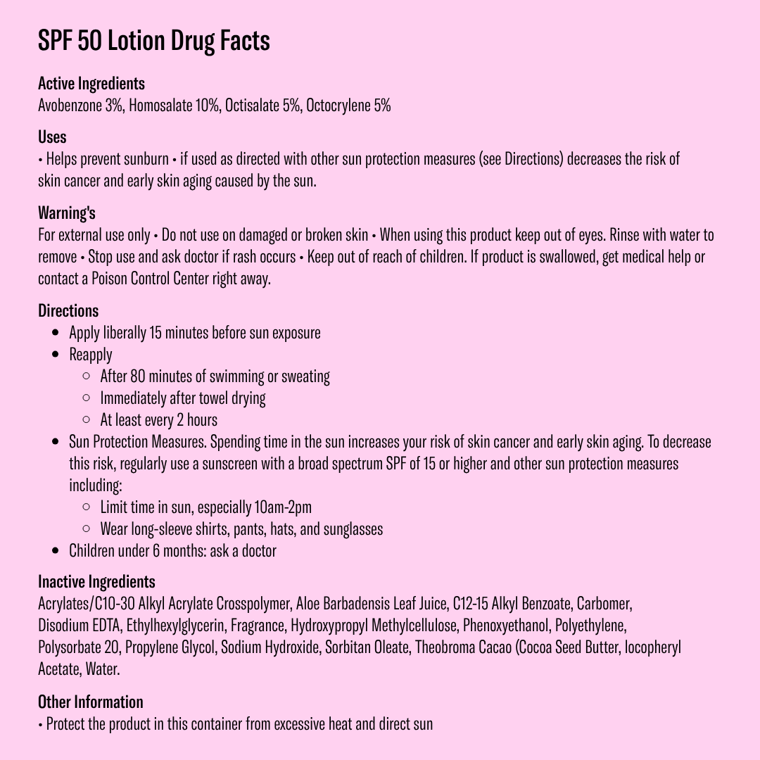 Lotion Sunscreen Travel Size - SPF 50