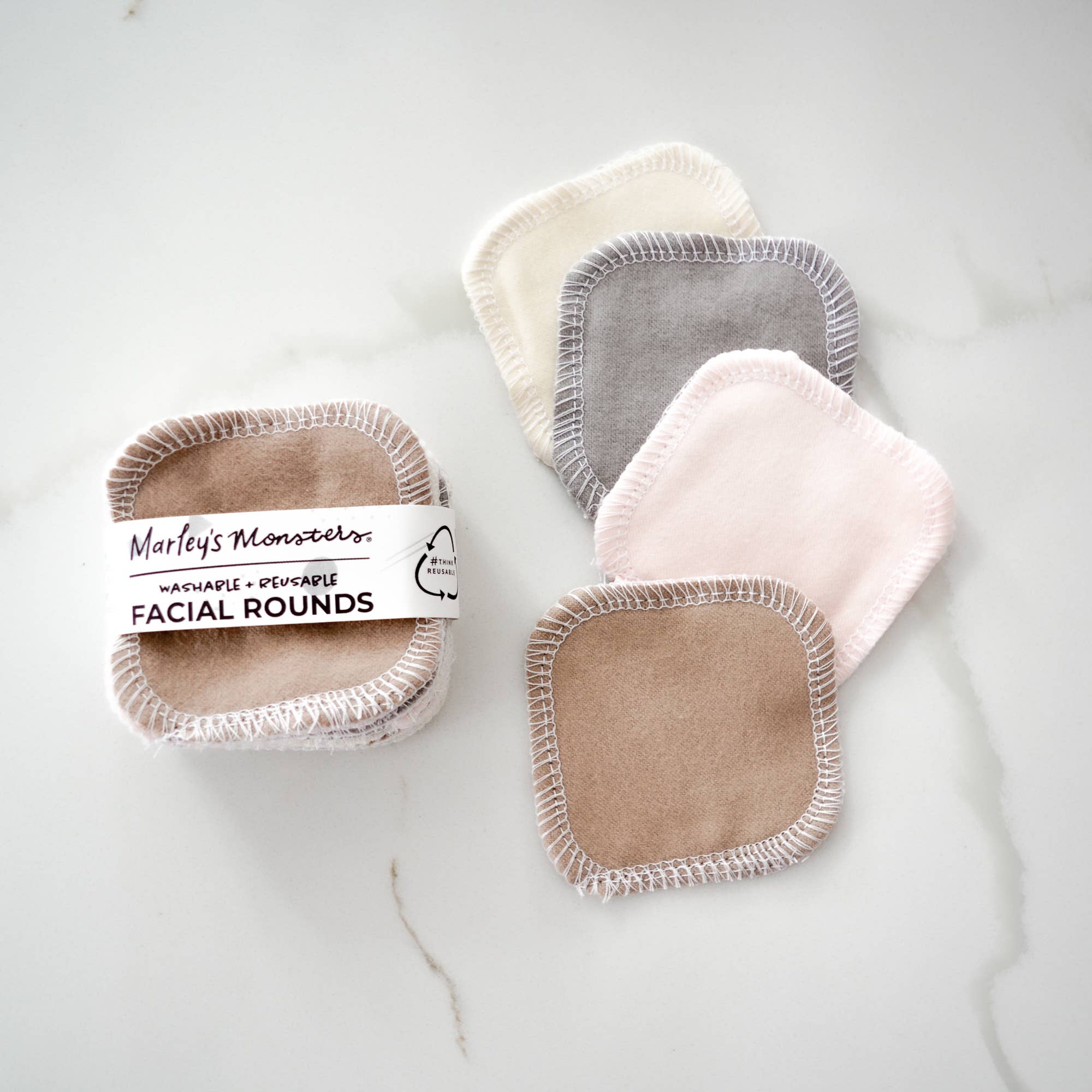 Reusable Cotton Rounds (3"x3") - Set of 10