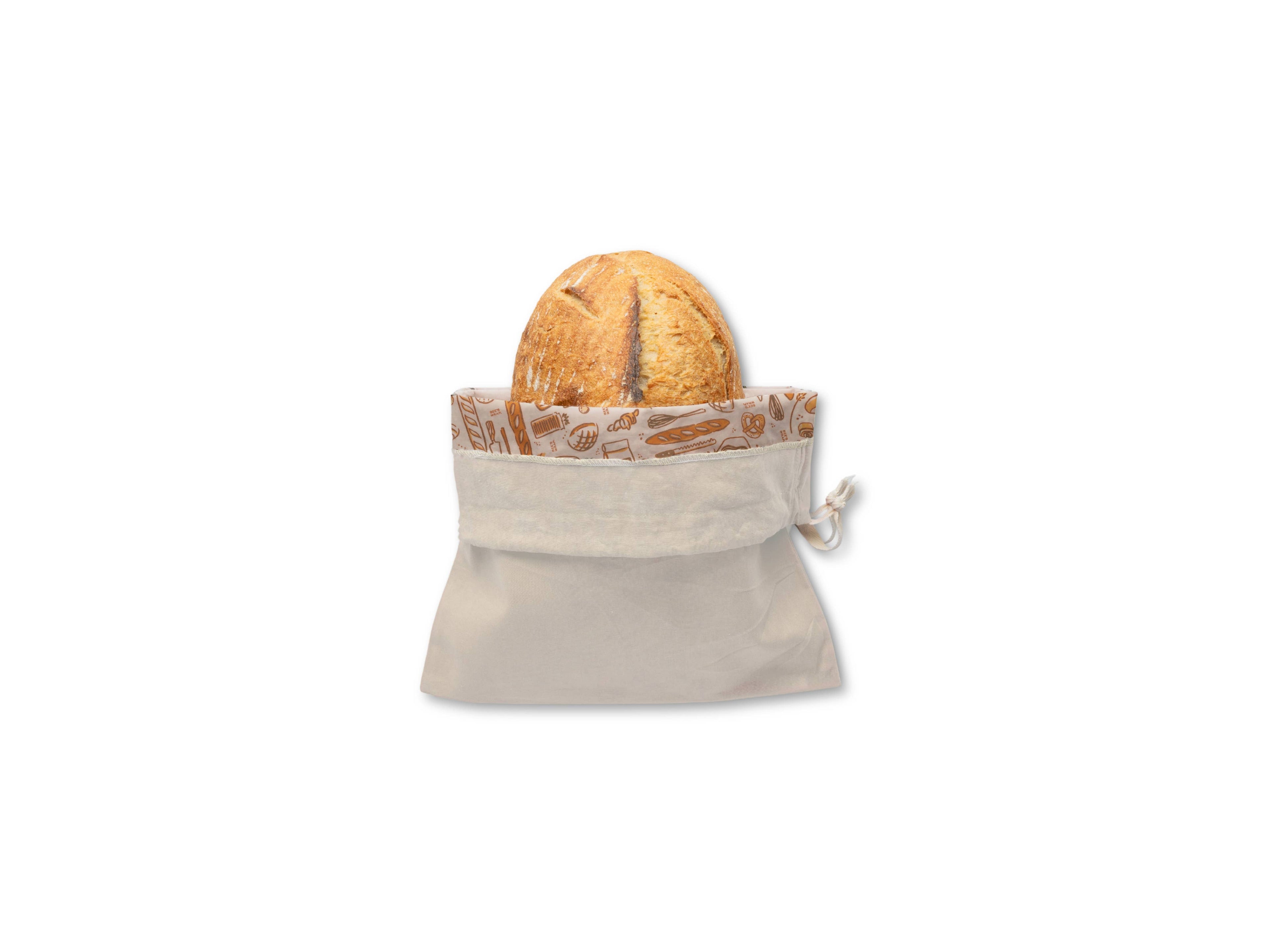 Beeswax Lined Bread Bag w/ Drawstring