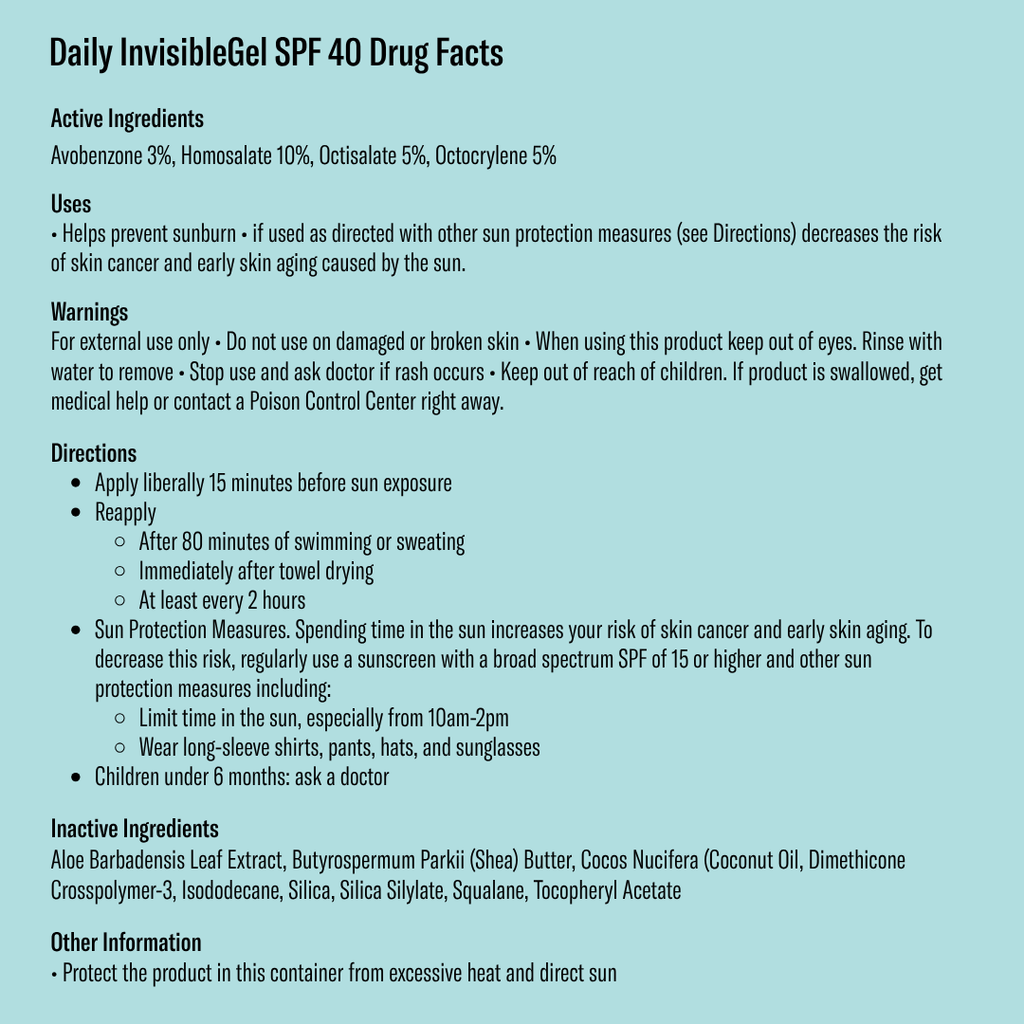 Daily Invisible Gel Face Sunscreen - SPF 40