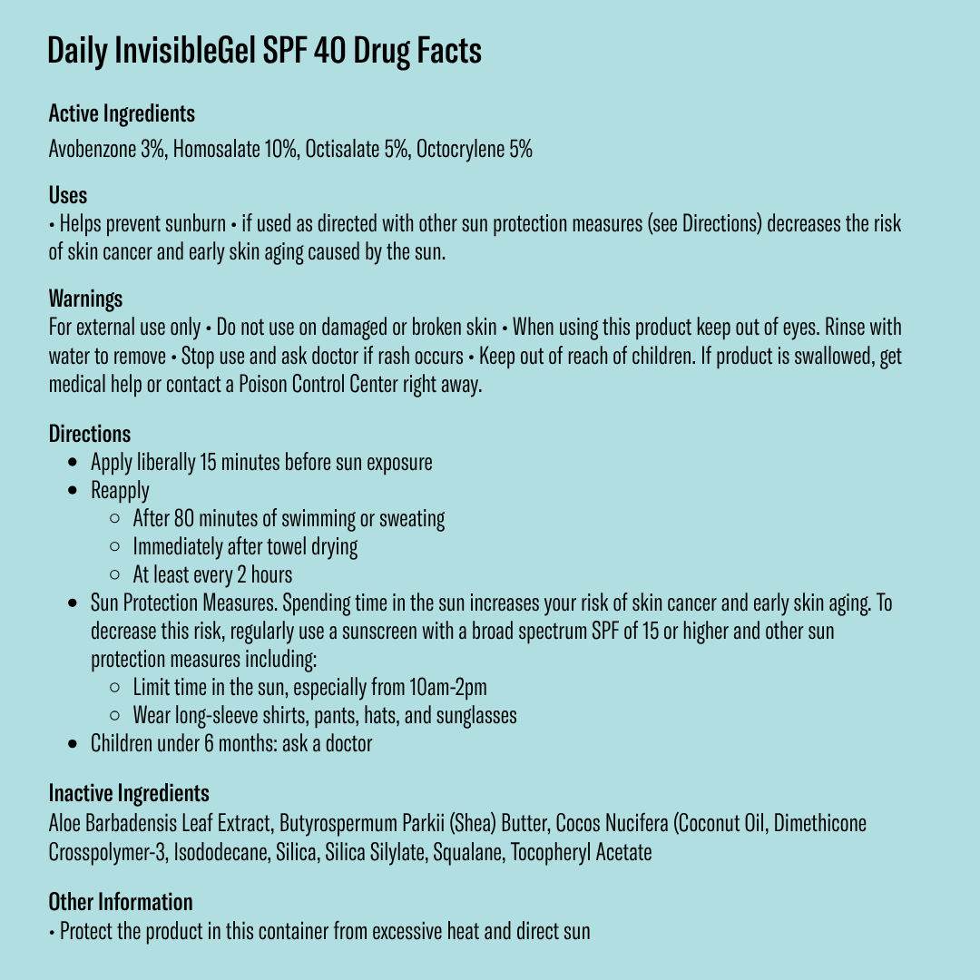 Daily Invisible Gel Face Sunscreen - SPF 40