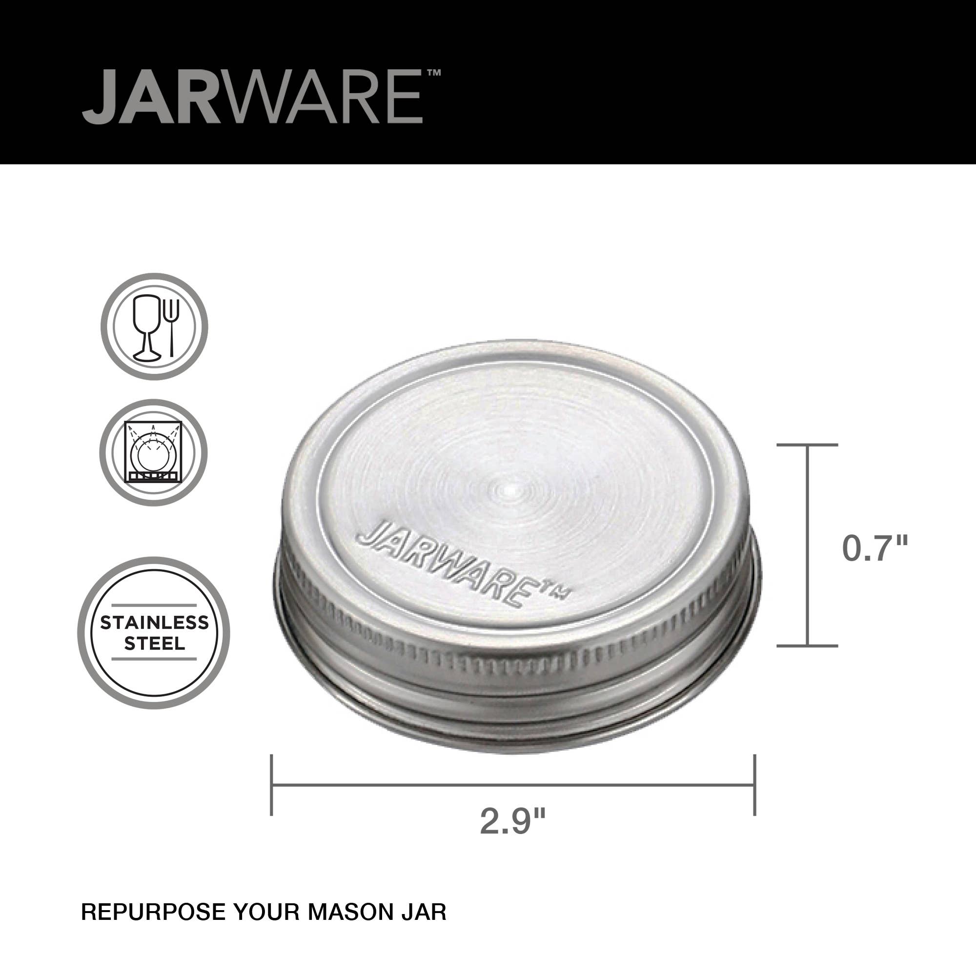 Stainless Steel Jar Lids - Set of 8
