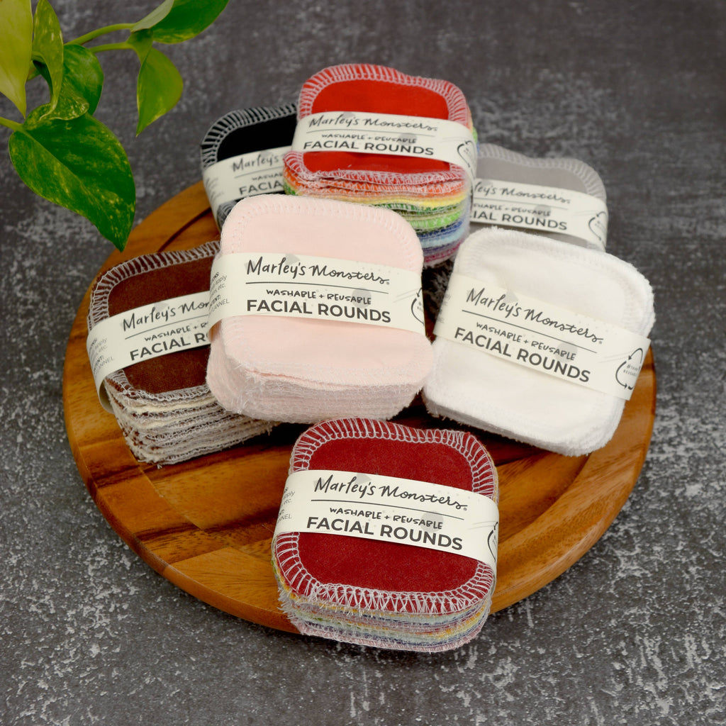 Reusable Cotton Rounds (3"x3") - Set of 10