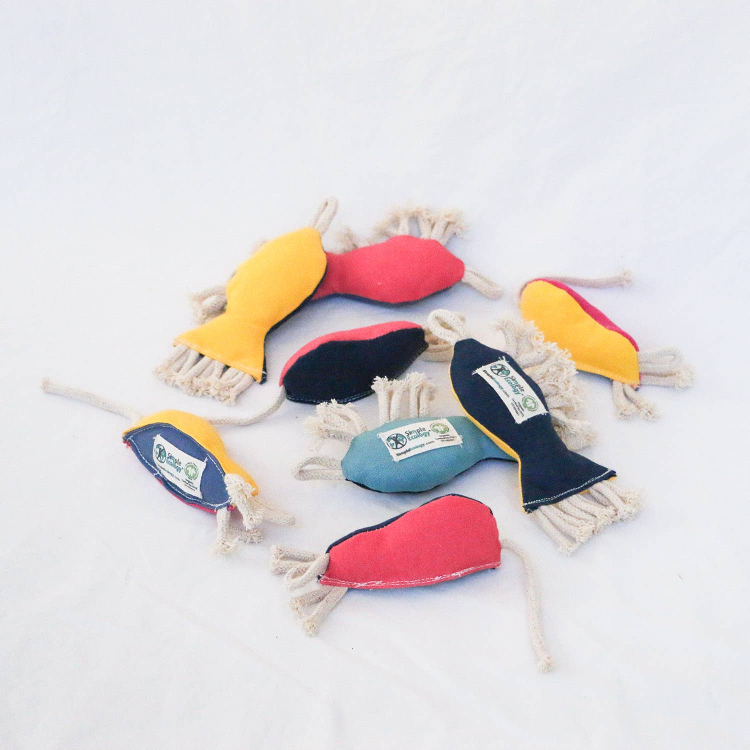 Upcycled Organic Cotton Fish Cat Toys