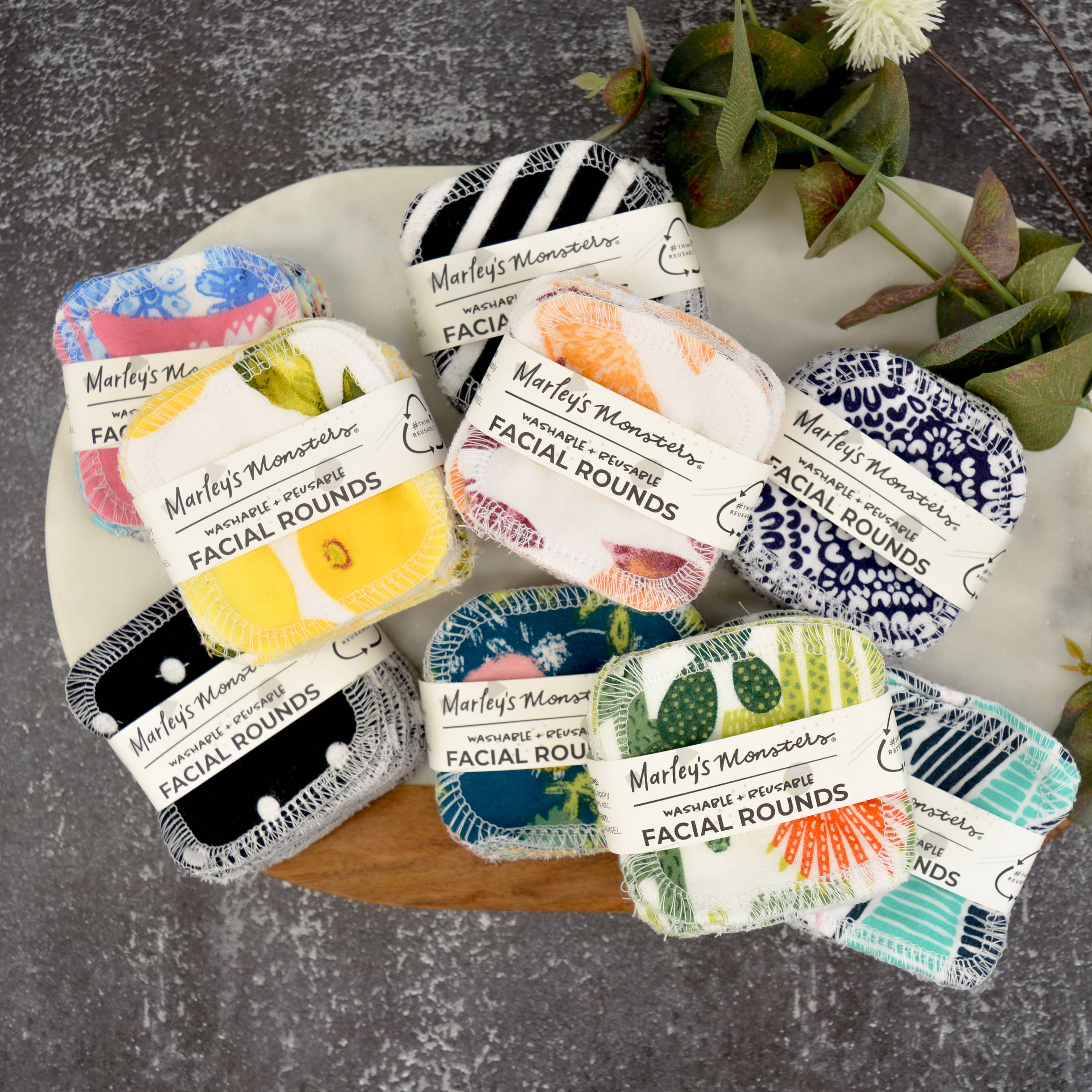 Reusable Cotton Rounds (3"x3") - Set of 10