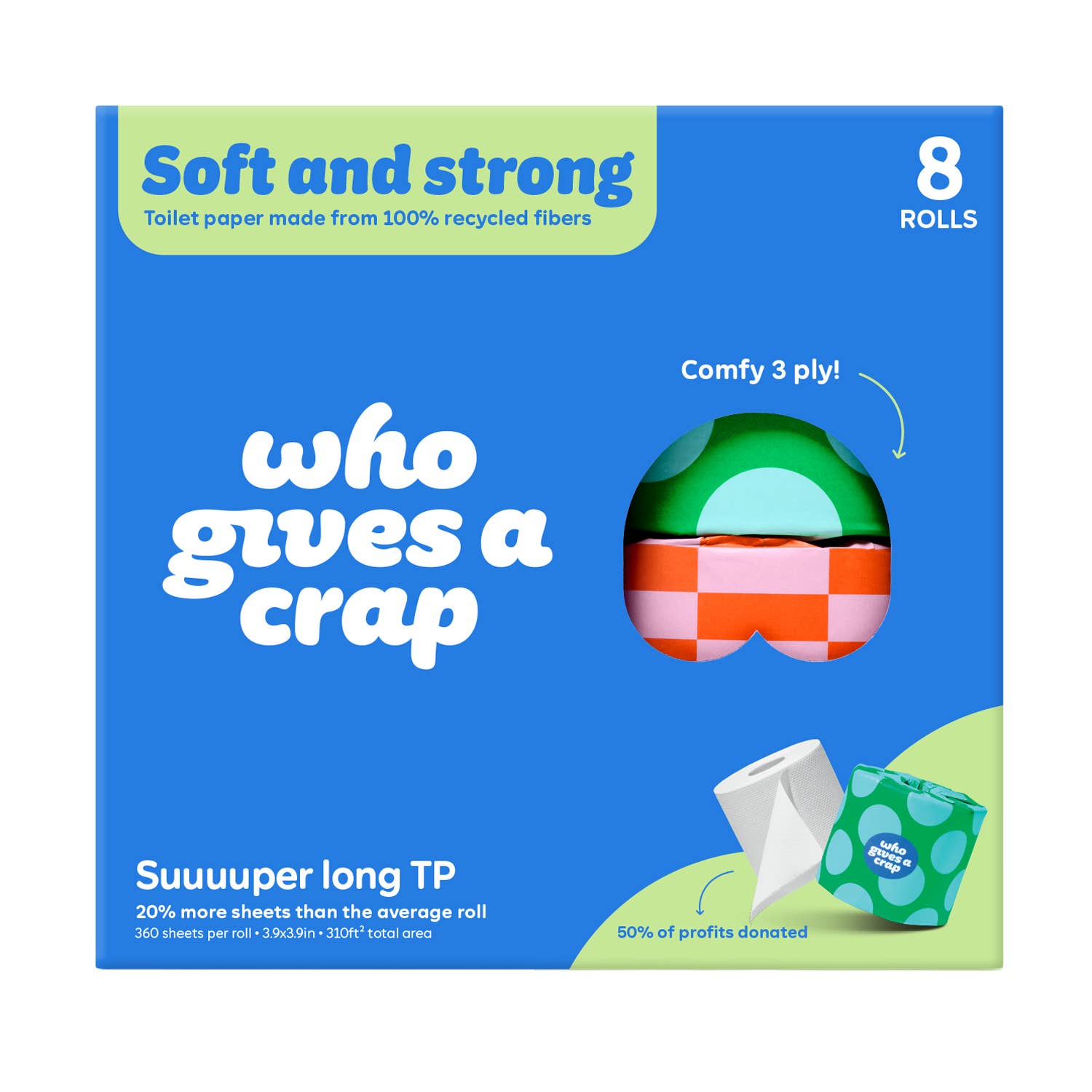 100% Recycled Toilet Paper - 8 Pack