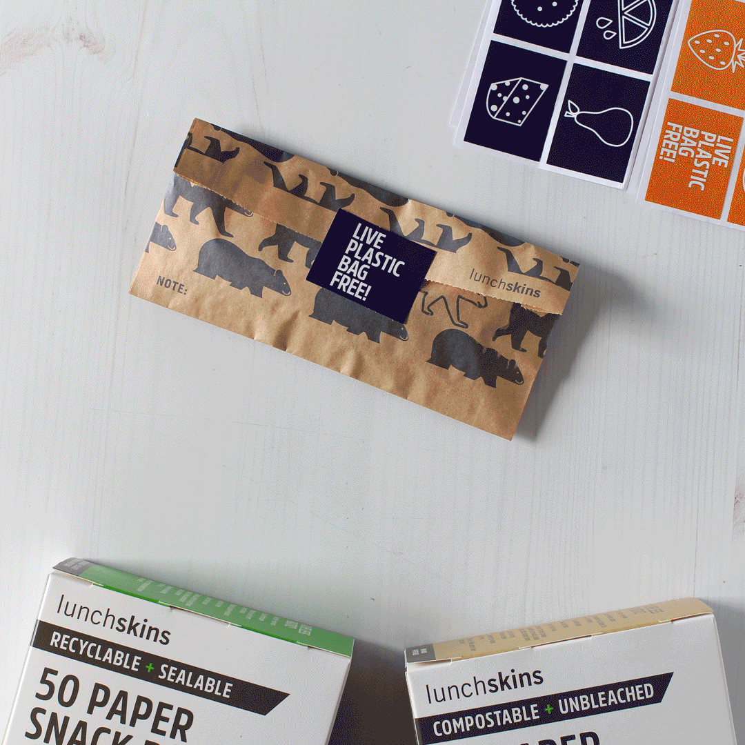 Compostable Snack Bags 50ct – Bear Print