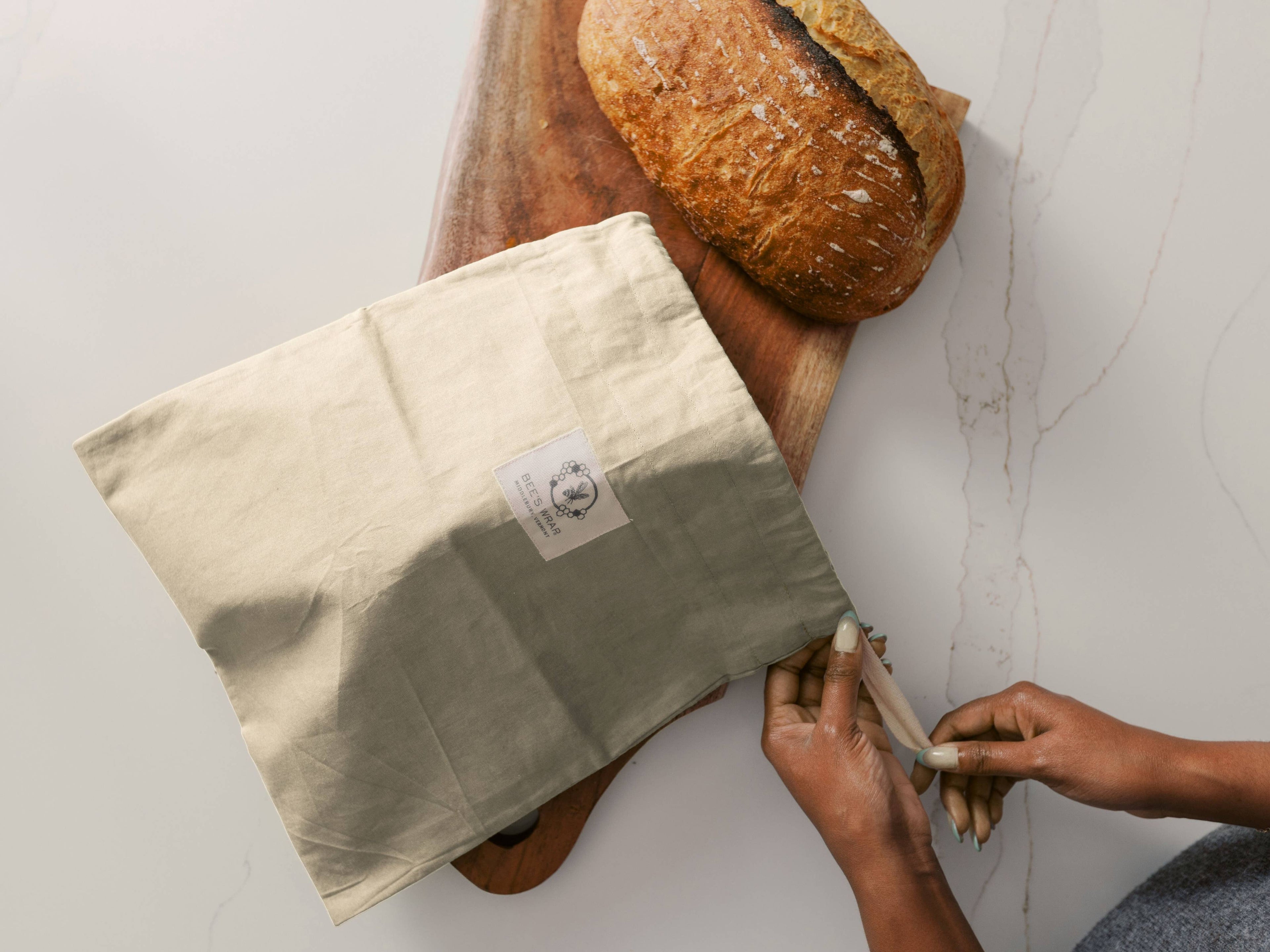 Beeswax Lined Bread Bag w/ Drawstring