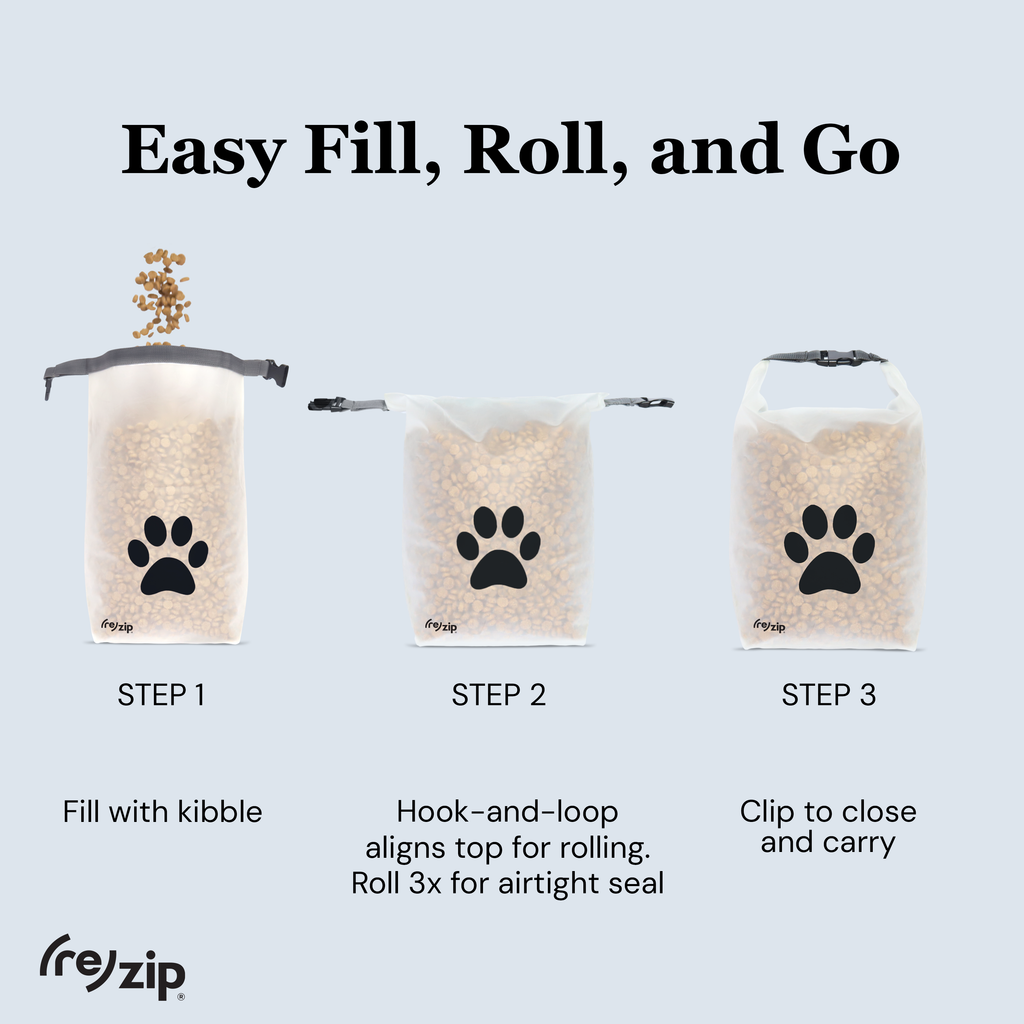 Reusable Roll Top Pet Food Storage Bag