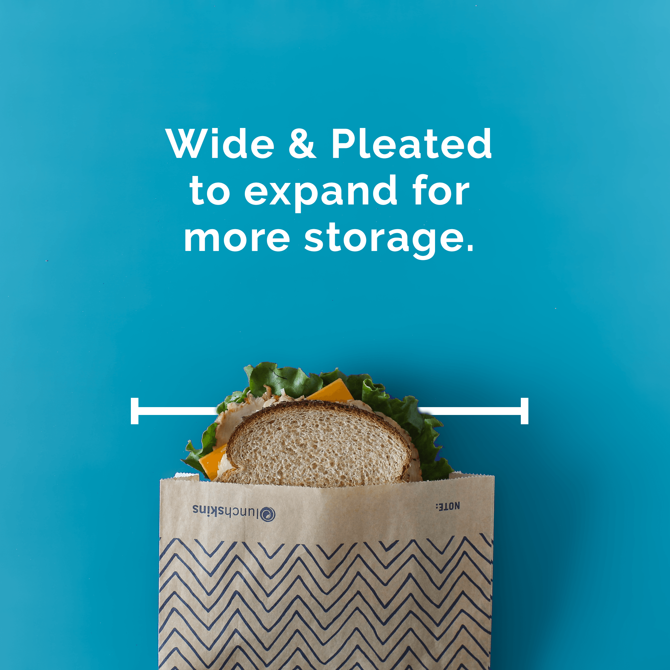 Compostable XL Sandwich Bags 50ct – Chevron Print