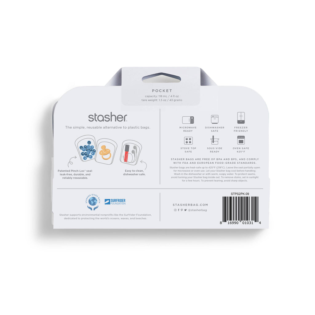 Reusable Silicone Pocket Bag - 2 Pack