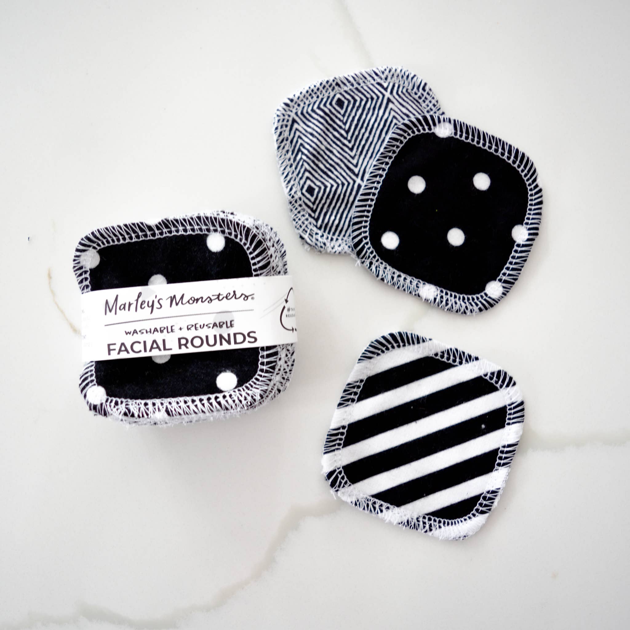 Reusable Cotton Rounds (3"x3") - Set of 10