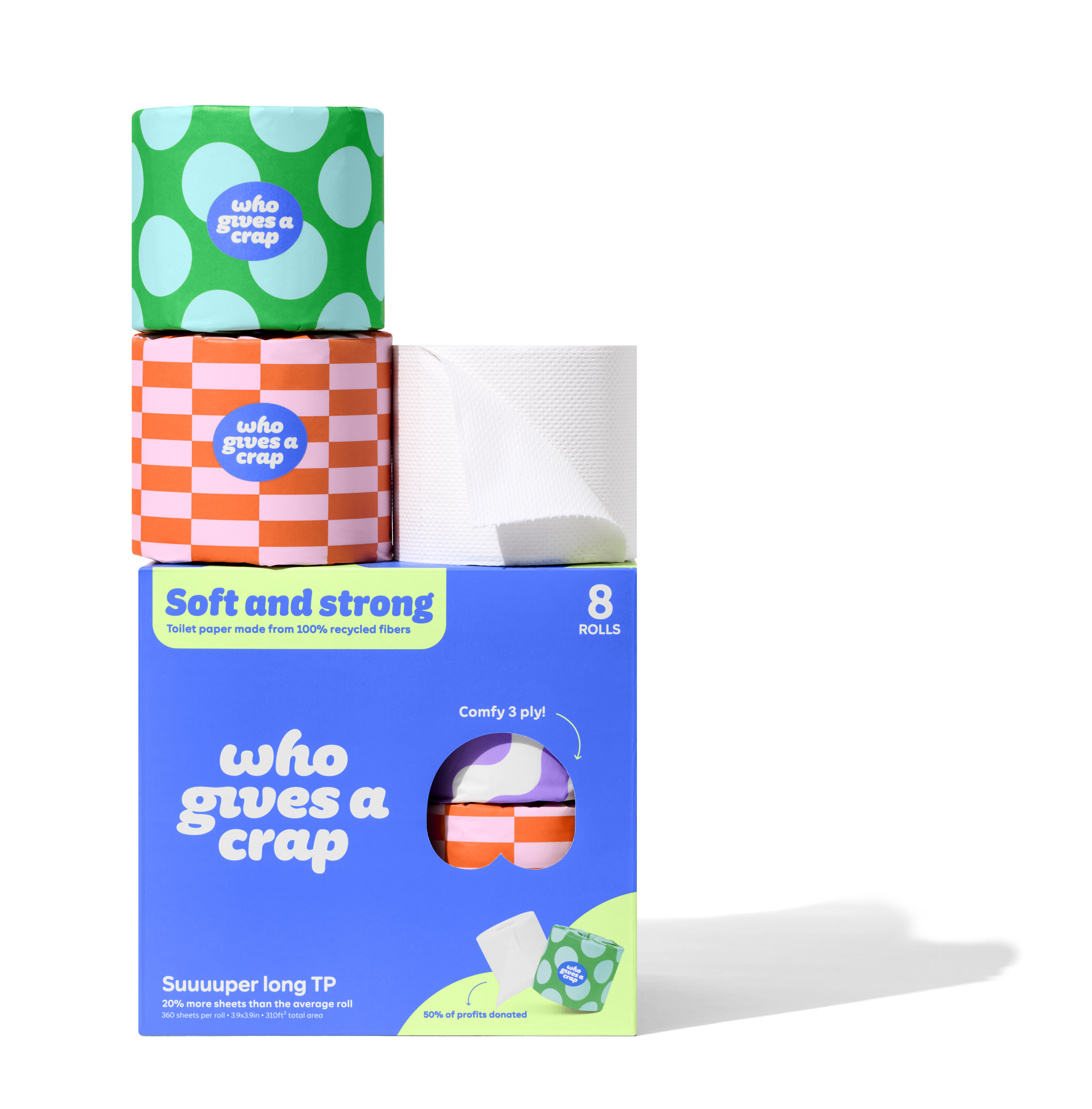 100% Recycled Toilet Paper - 8 Pack